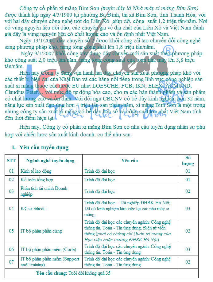 CÔNG TY CỔ PHẦN XI MĂNG MIỀN TRUNG