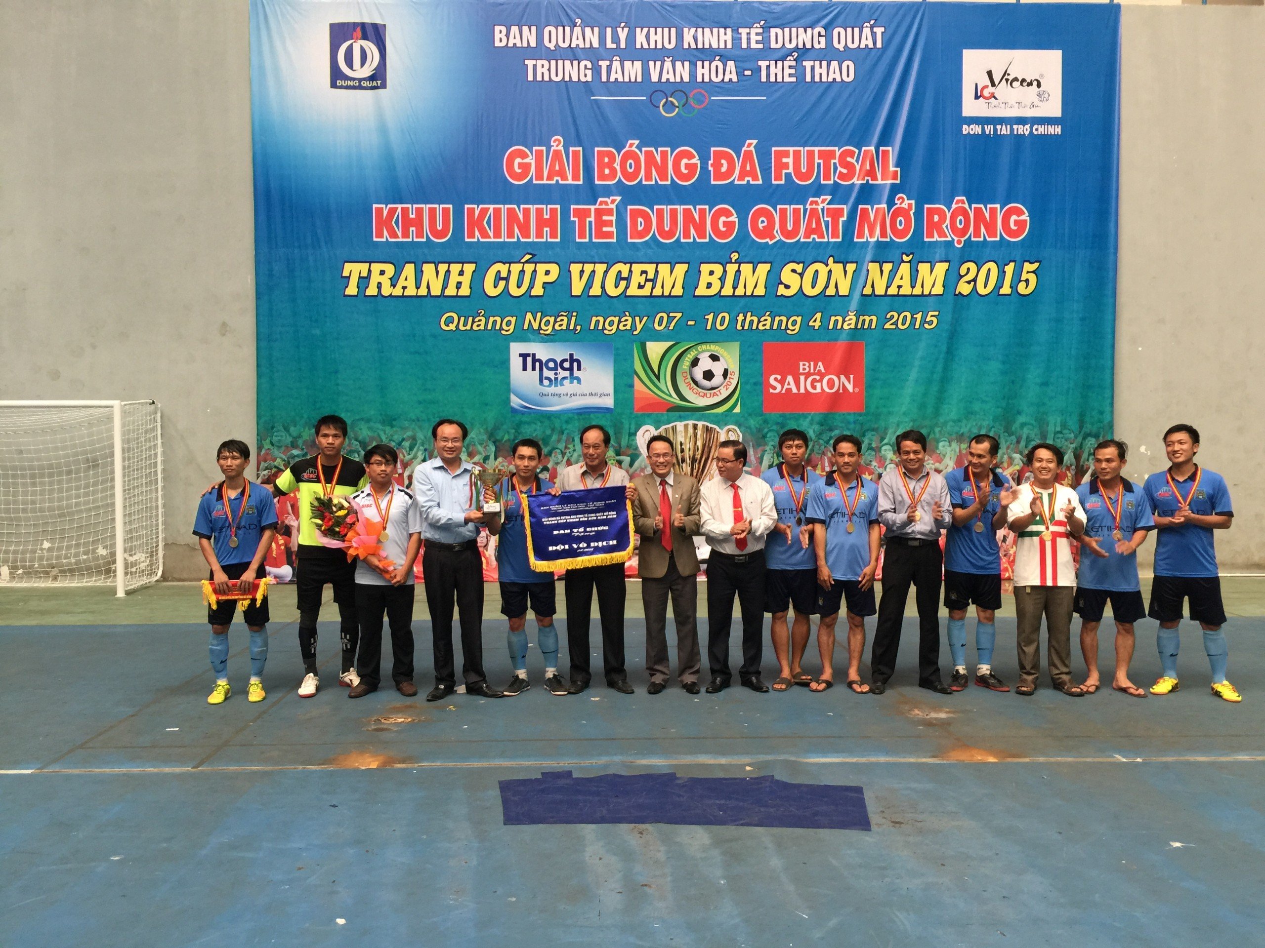 Giải bóng đá Futsal Khu kinh tế Dung Quất mở rộng, tranh cúp Vicem Bỉm Sơn 2015
